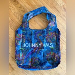 Johnny Was Multicolor Floral Paisley Peacock Lightweight Foldable Shopping Bag